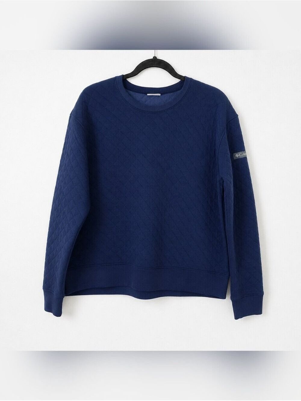 Columbia Quilted Crewneck Sweatshirt - Navy Blue Women's Size XL